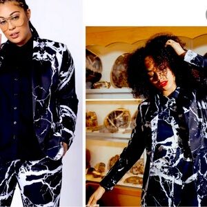 WILDFANG XL Long Blazer Granite Print- Never Worn - No Tags